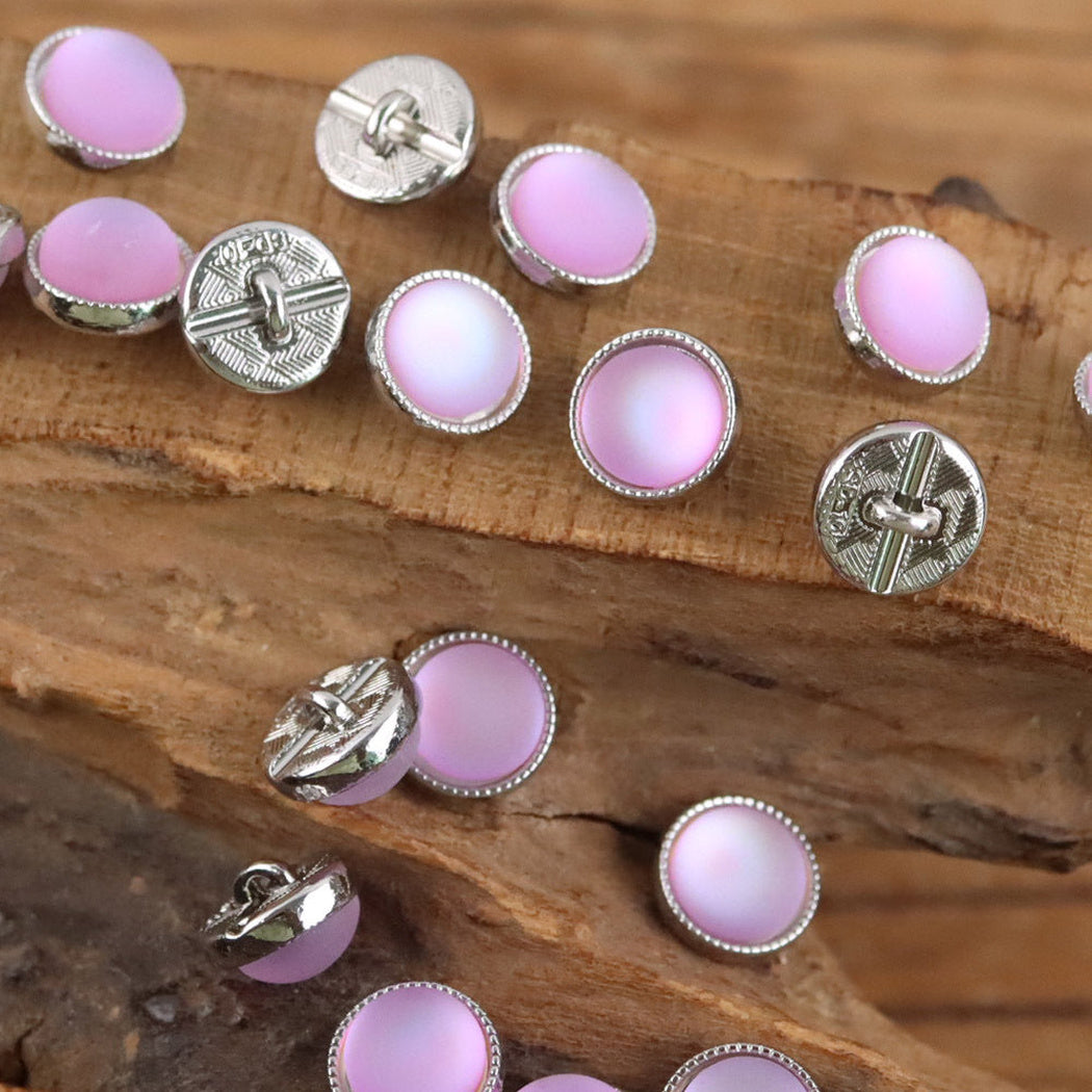 Bunli - DIY 10 Pack Soft Color Round Rimmed Button