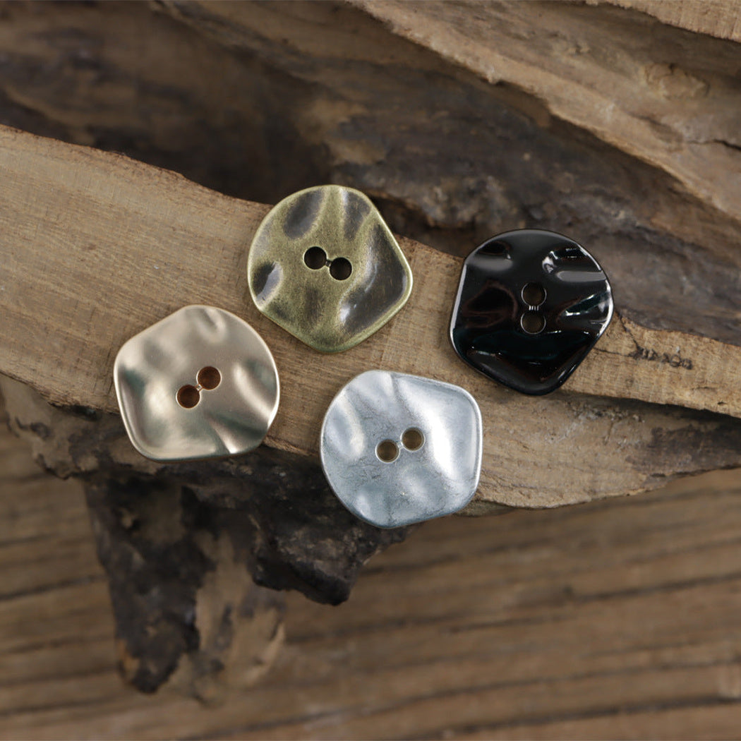 Bunli - DIY 10 Pack Irregular Mixed Finish Metal Button