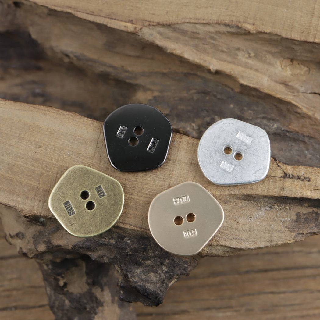 Bunli - DIY 10 Pack Irregular Mixed Finish Metal Button