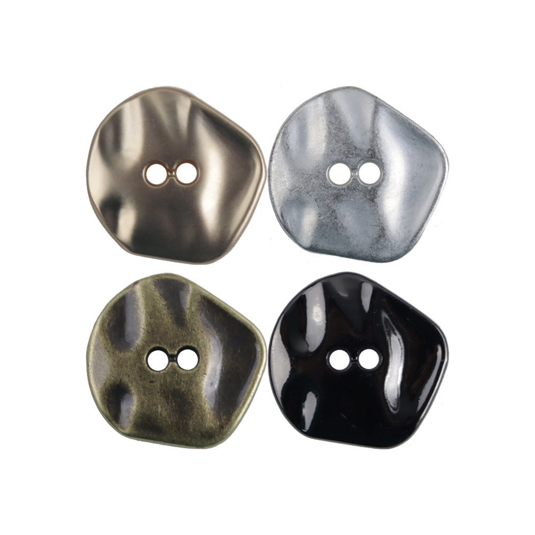 Bunli - DIY 10 Pack Irregular Mixed Finish Metal Button