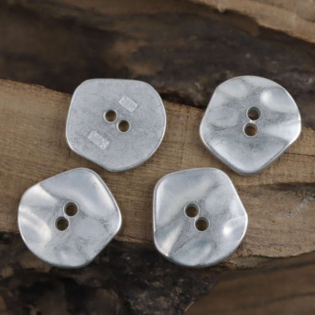 Bunli - DIY 10 Pack Irregular Mixed Finish Metal Button