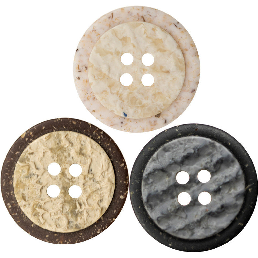 Bunli - DIY 10 Pack Layered Mottled Round Button