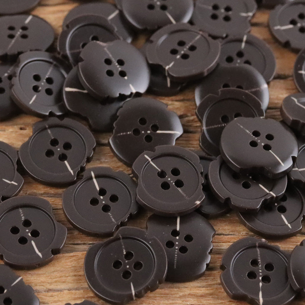 Bunli - DIY 10 Pack Notched Linear-Accent Round Button