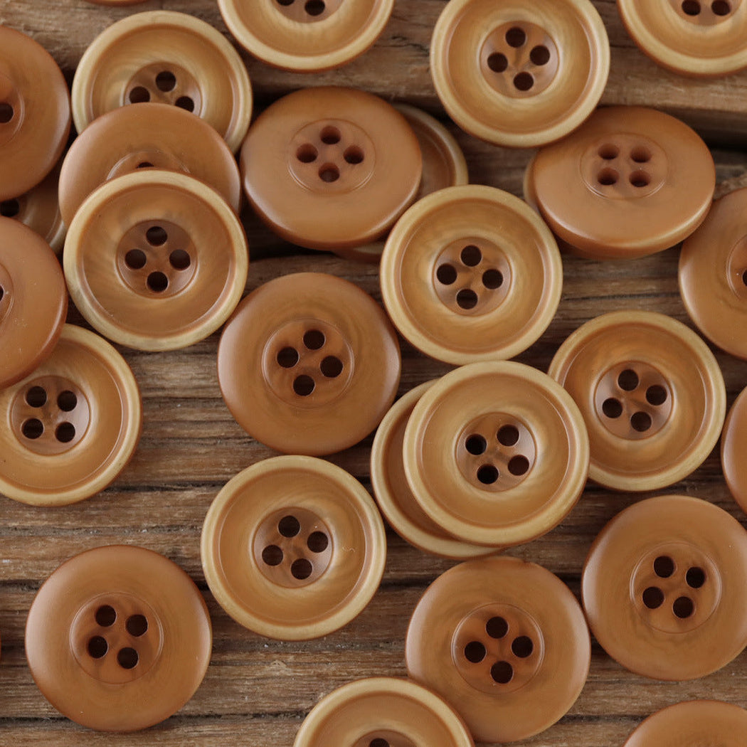 Bunli - DIY 10 Pack Wide-Rim Earth-Tone Round Button
