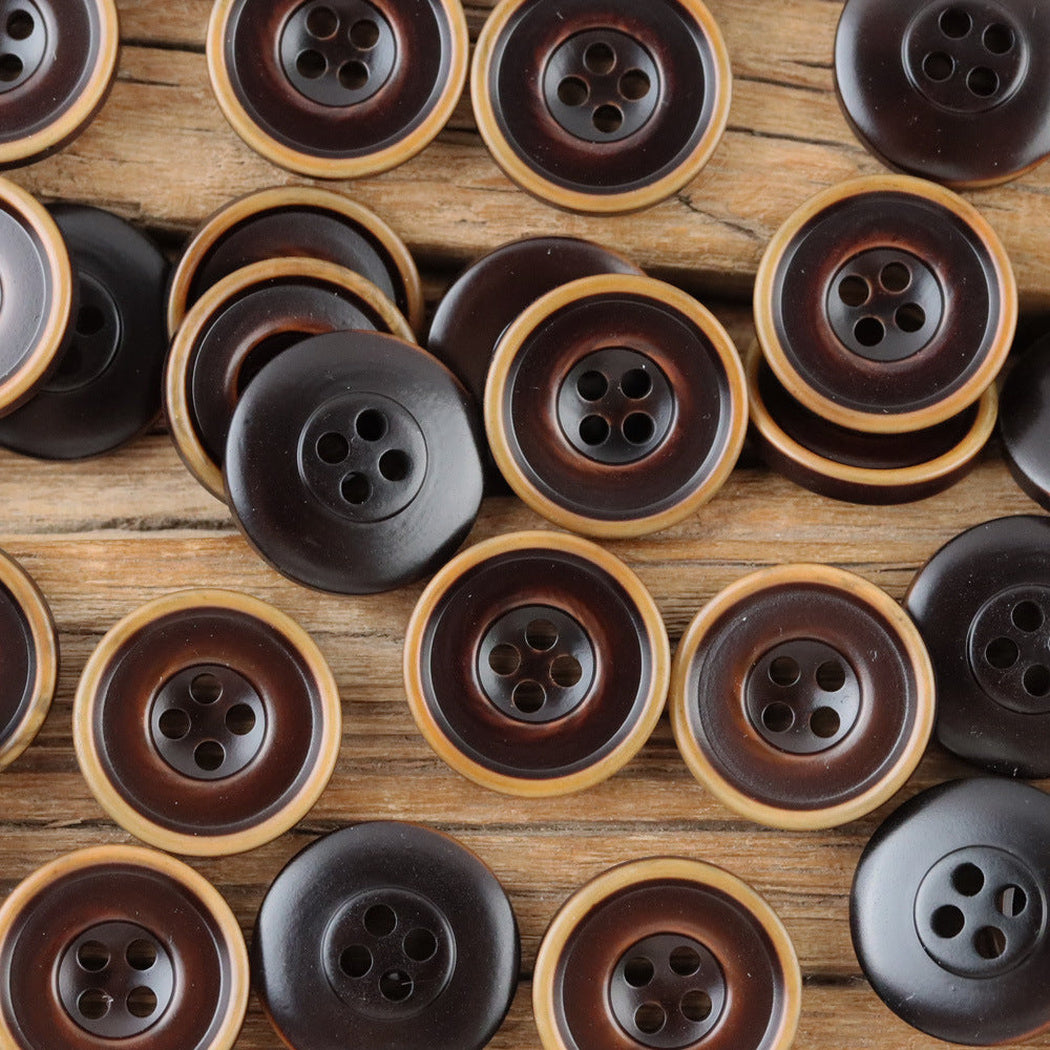 Bunli - DIY 10 Pack Wide-Rim Earth-Tone Round Button