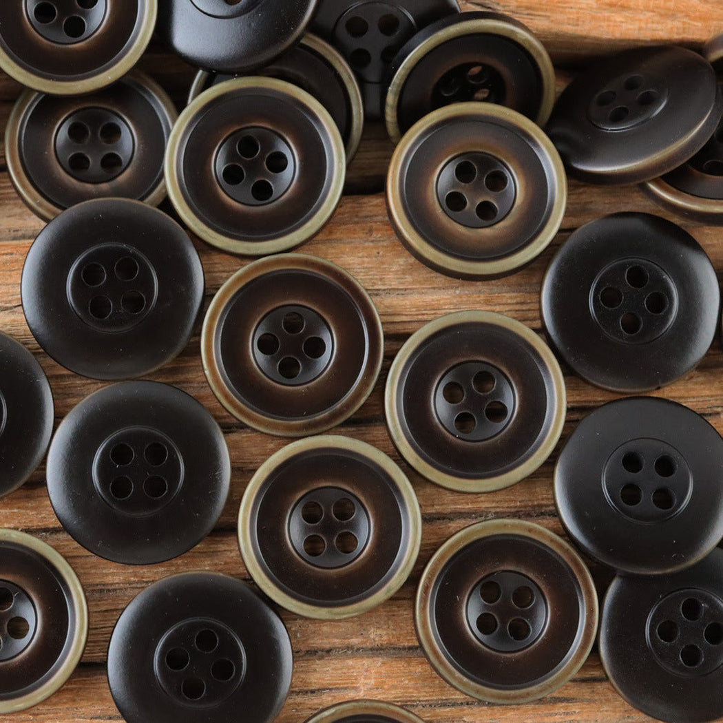 Bunli - DIY 10 Pack Wide-Rim Earth-Tone Round Button