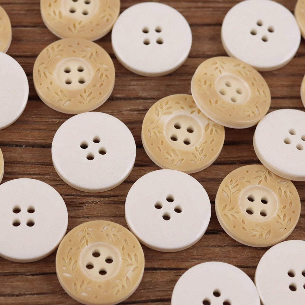 Bunli - DIY 10 Pack Leaf-Wreath Round Button