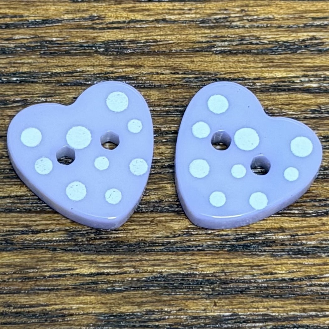 Bunli - DIY 10 Pack Polka Dot Heart Button