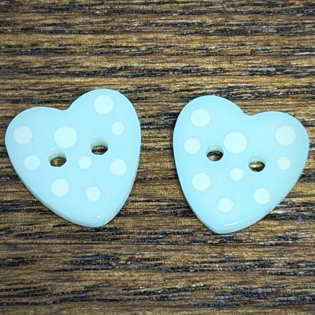 Bunli - DIY 10 Pack Polka Dot Heart Button