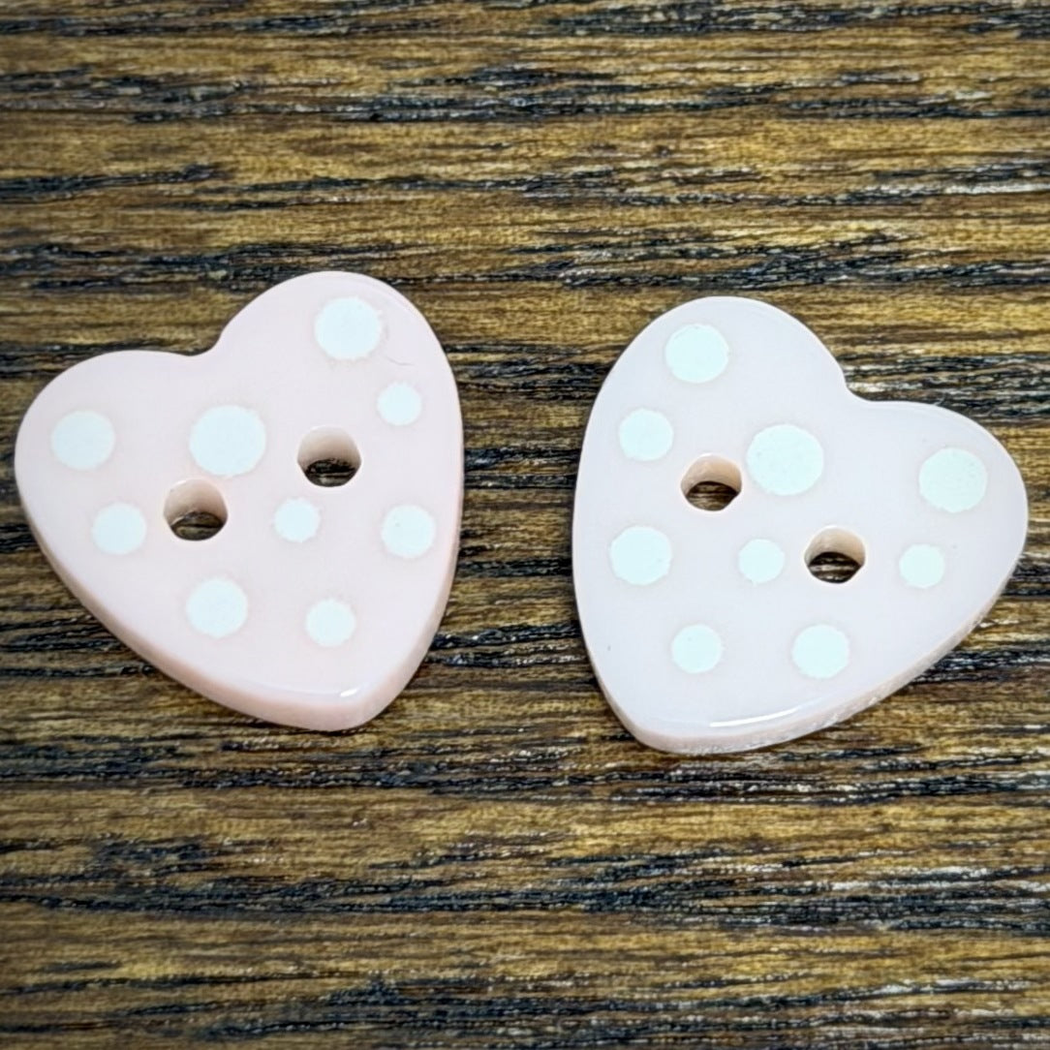 Bunli - DIY 10 Pack Polka Dot Heart Button