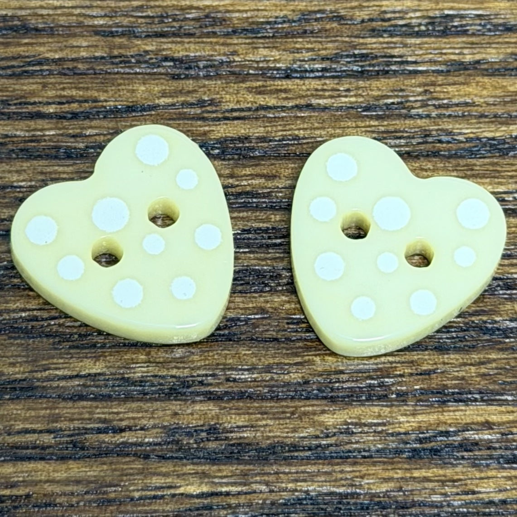 Bunli - DIY 10 Pack Polka Dot Heart Button
