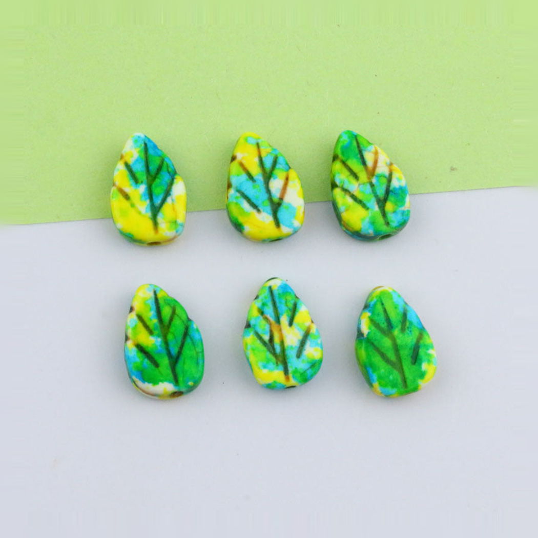 Chivy - Colorful Leaf Through-Hole Bead