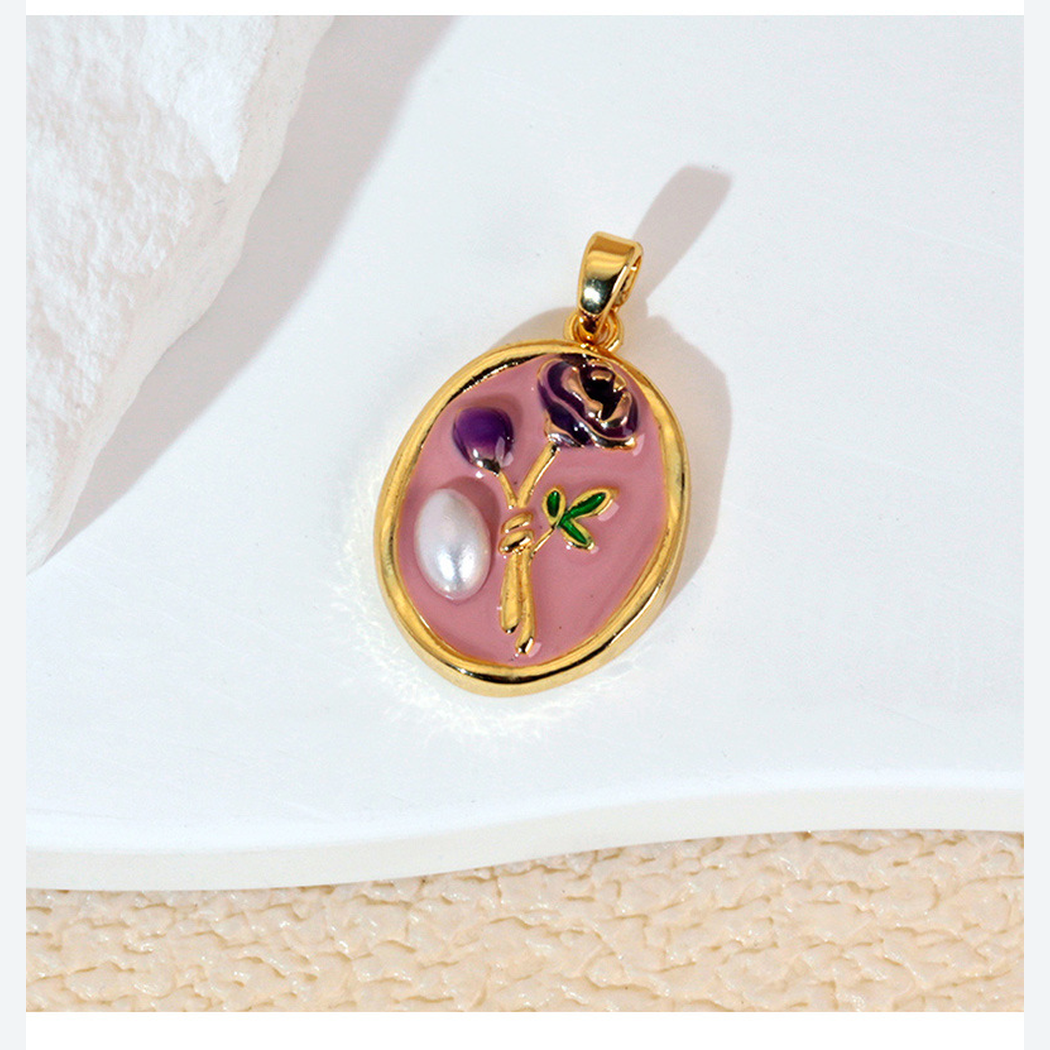 Elvane - Painted Floral Pendant Only