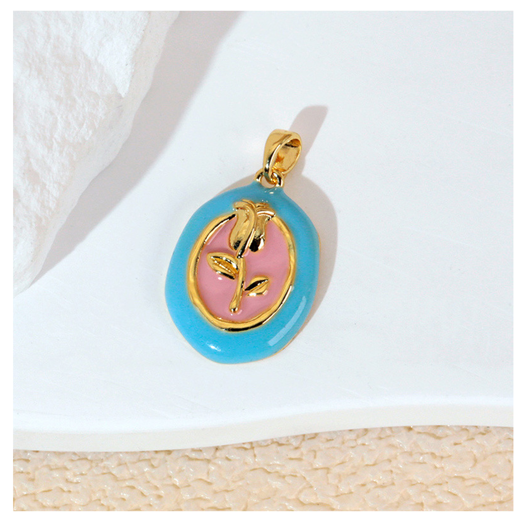 Elvane - Painted Floral Pendant Only