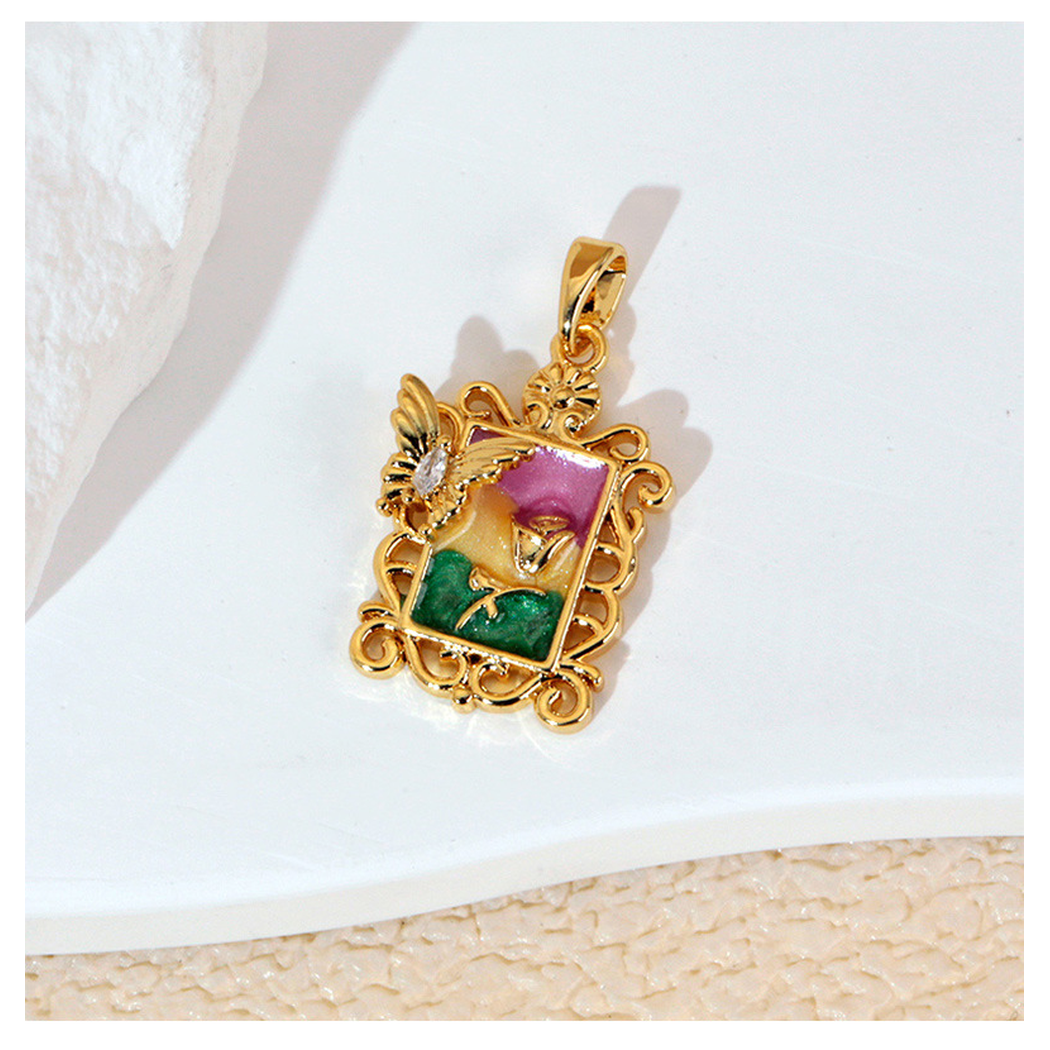 Elvane - Painted Floral Pendant Only