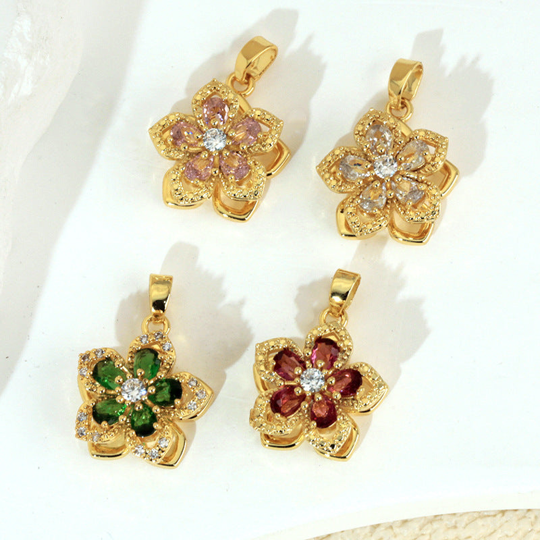 Elvane - Rotating Five-Petal Flower Pendant Only