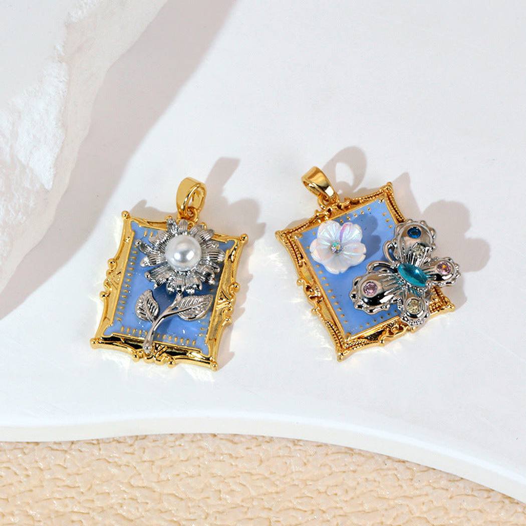 Elvane - Framed Floral Pendant Only
