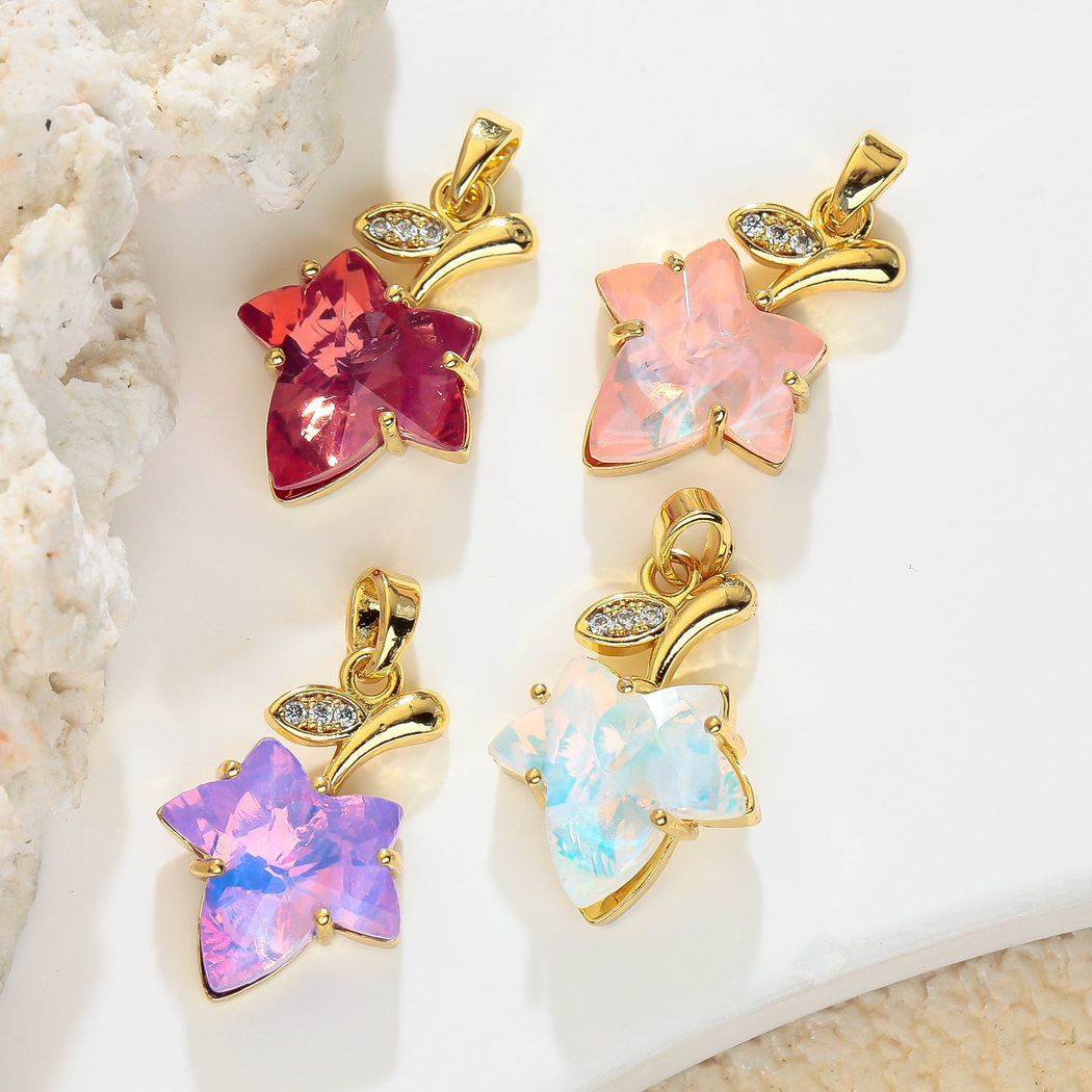Elvane - Faceted Maple Leaf Pendant Only
