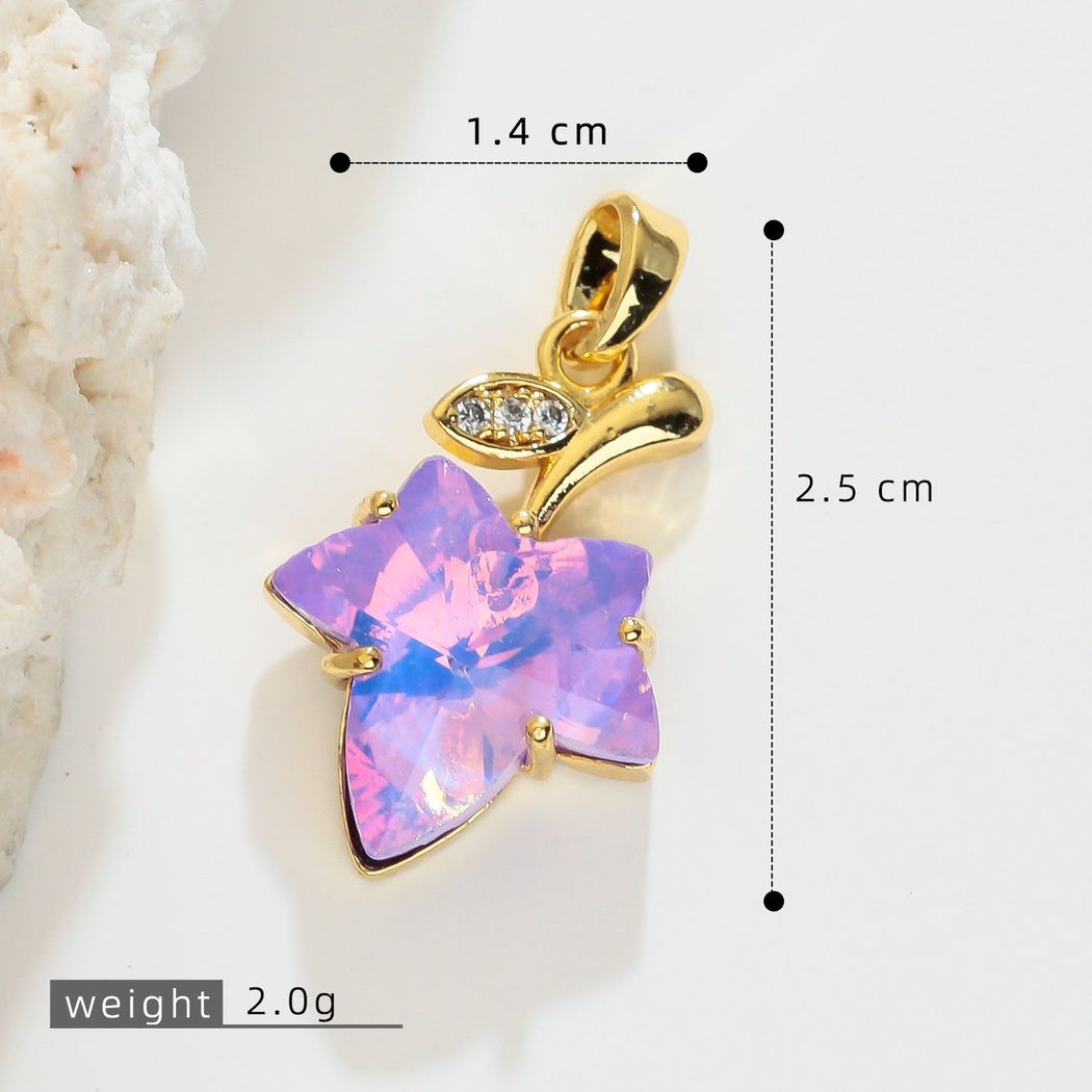 Elvane - Faceted Maple Leaf Pendant Only