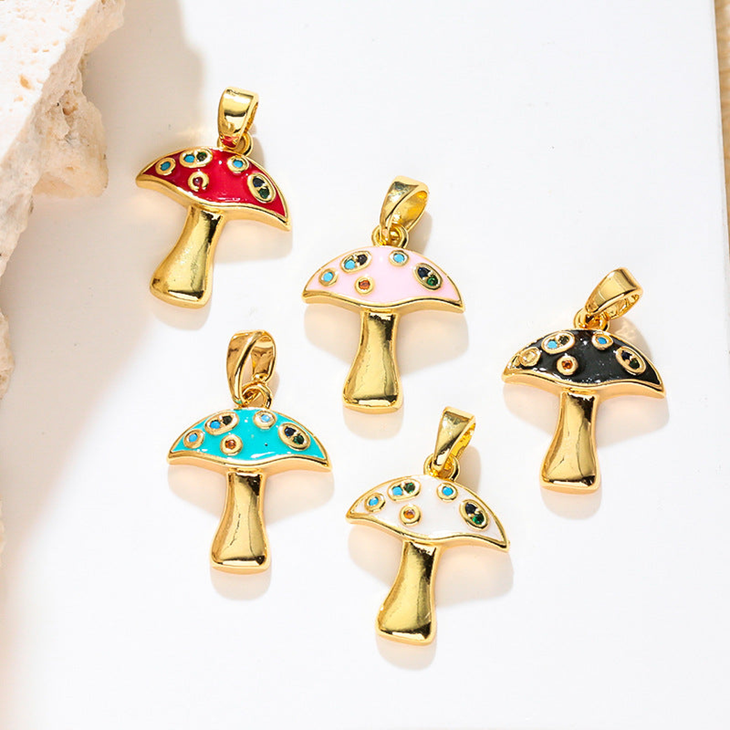 Elvane - Colorful Spotted Mushroom Pendant Only