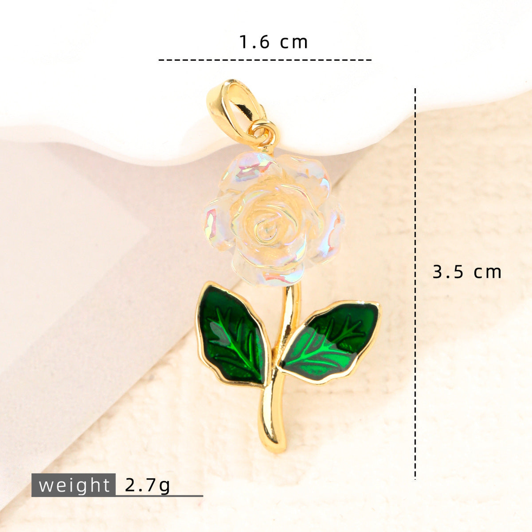 Elvane - Textured Rose Pendant Only
