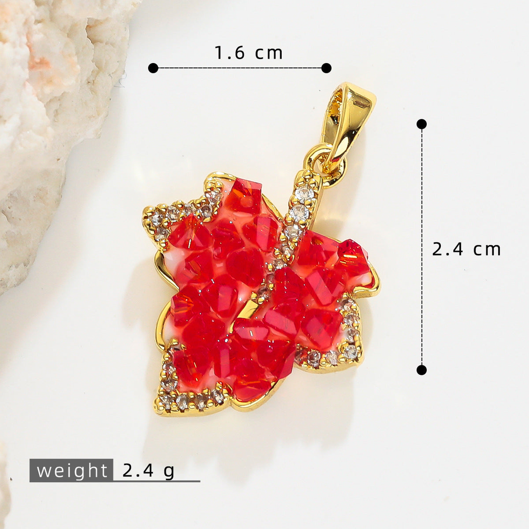 Elvane - Textured Maple Leaf Pendant Only