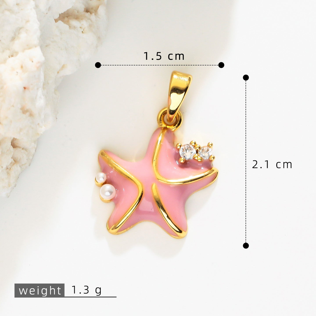 Elvane - Beaded-Accent Starfish Pendant Only