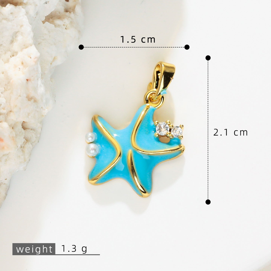 Elvane - Beaded-Accent Starfish Pendant Only