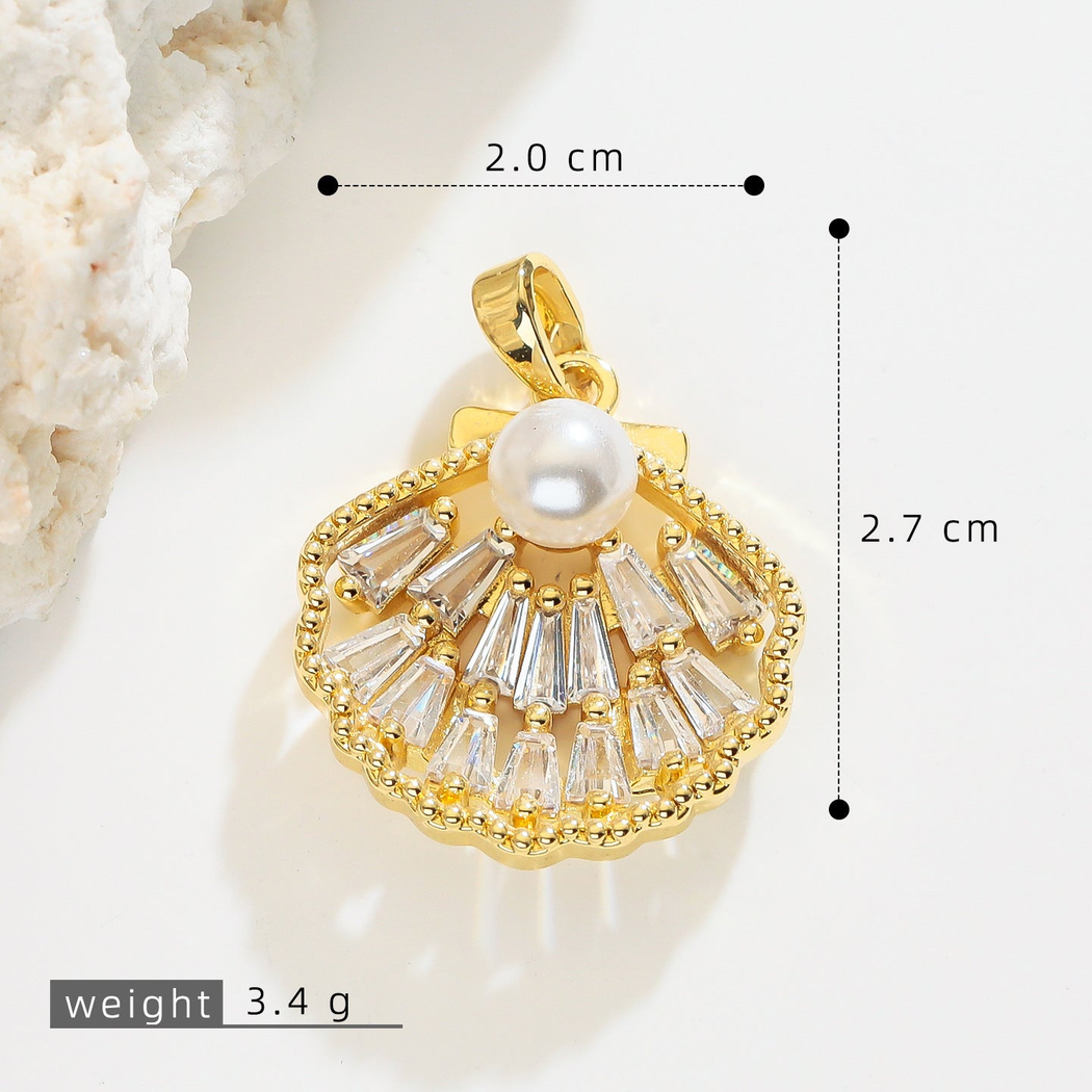 Elvane - Beaded-Accent Seashell Pendant Only