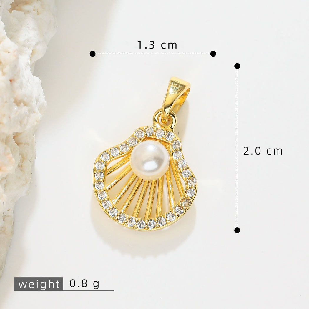 Elvane - Beaded-Accent Seashell Pendant Only