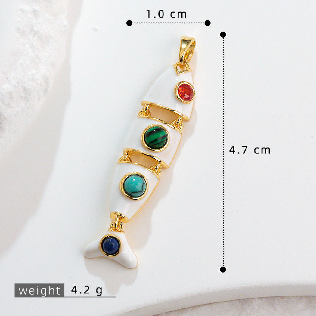 Elvane - Segmented Fish-Shaped Pendant Only