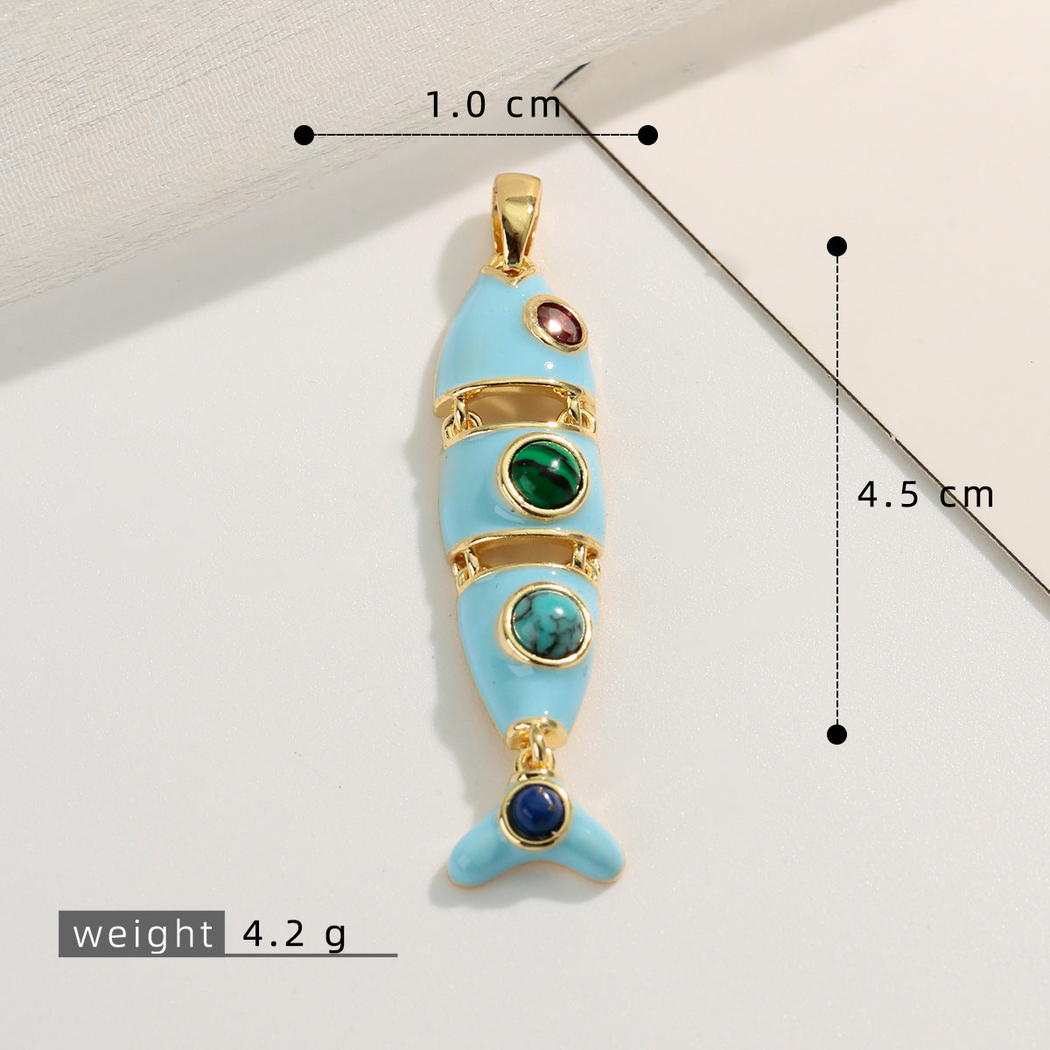 Elvane - Segmented Fish-Shaped Pendant Only