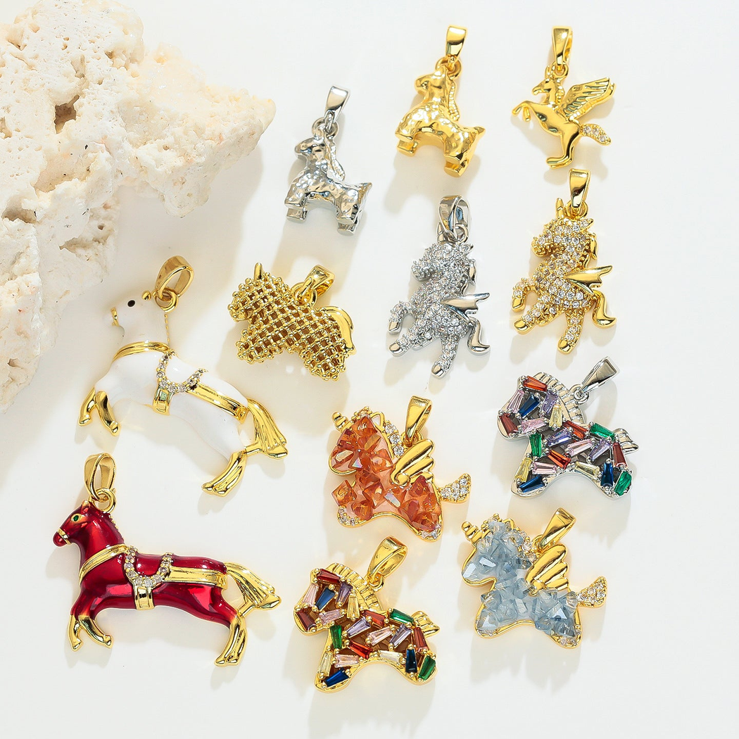 Elvane - Colorful Horse-Shaped Pendant Only