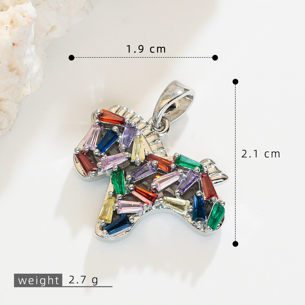 Elvane - Colorful Horse-Shaped Pendant Only