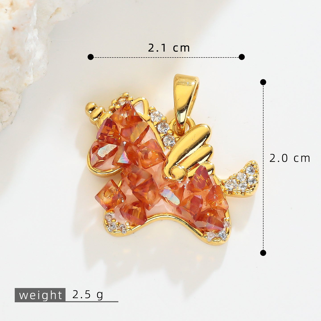 Elvane - Colorful Horse-Shaped Pendant Only