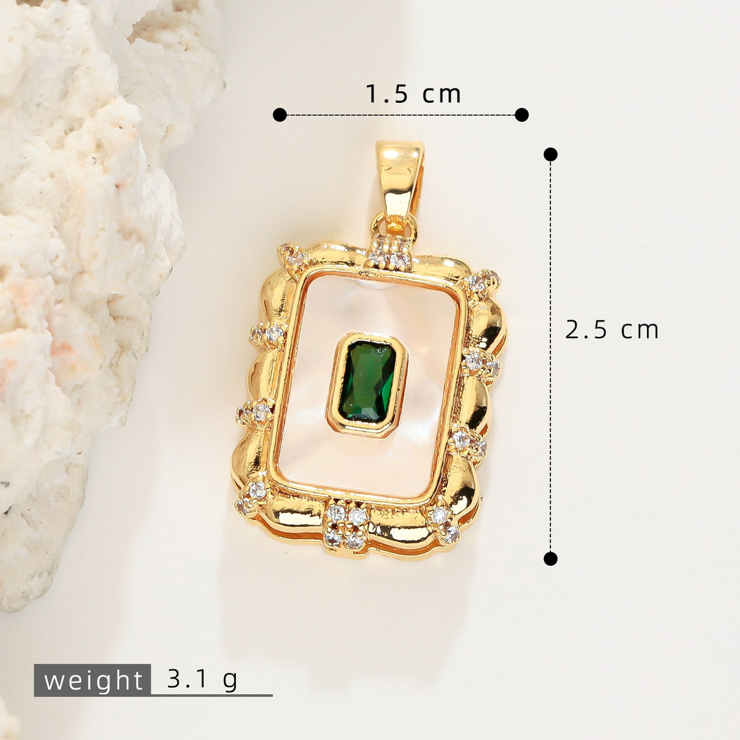 Elvane - Faceted Rectangular Pendant Only