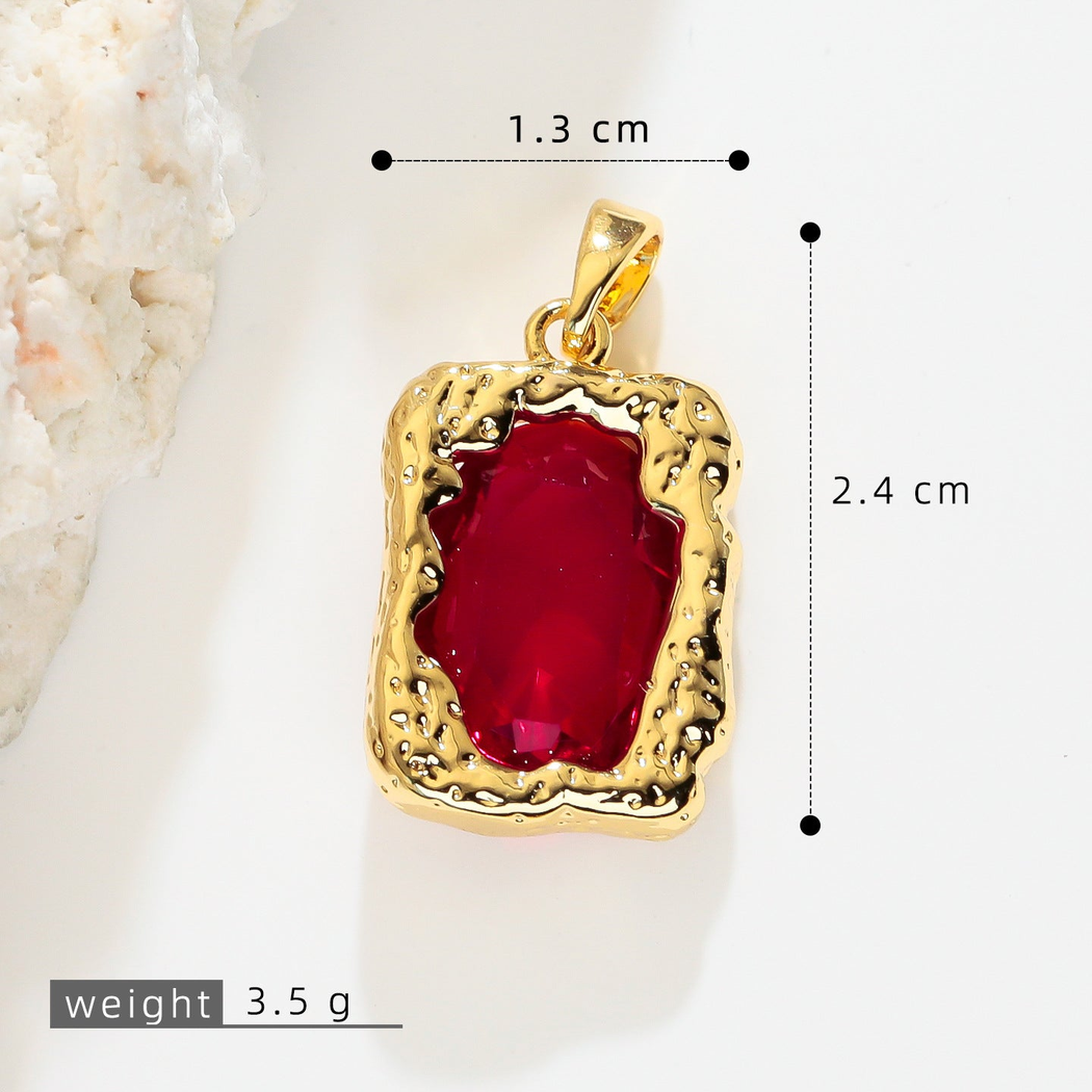 Elvane - Textured Rectangular Pendant Only