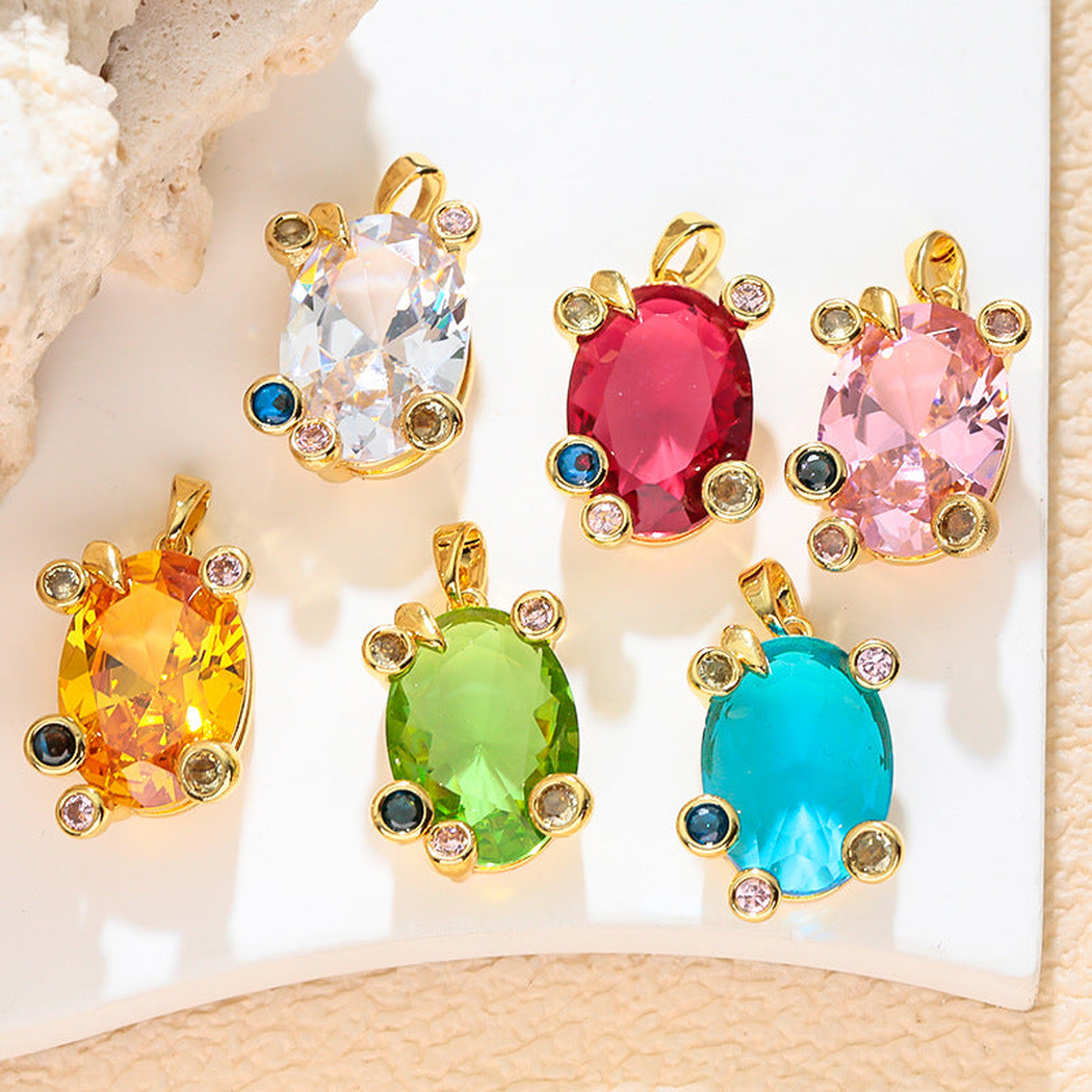 Elvane - Colorful Oval Pendant Only