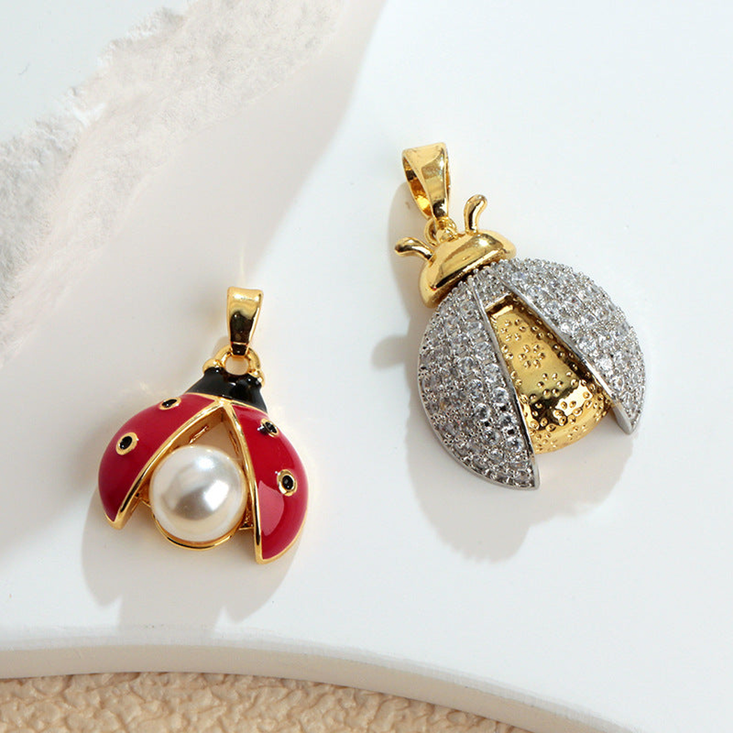 Elvane - Beaded-Accent Ladybug Pendant Only
