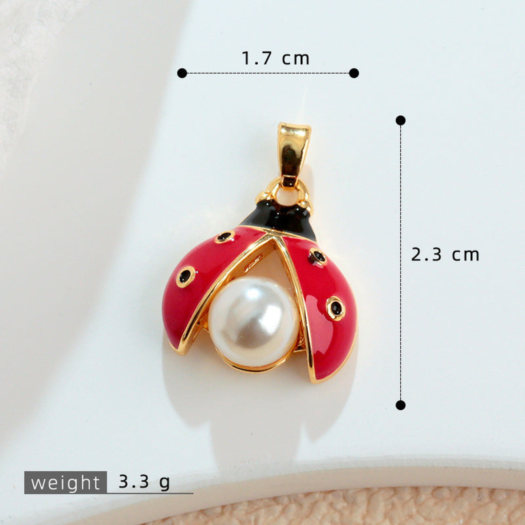 Elvane - Beaded-Accent Ladybug Pendant Only