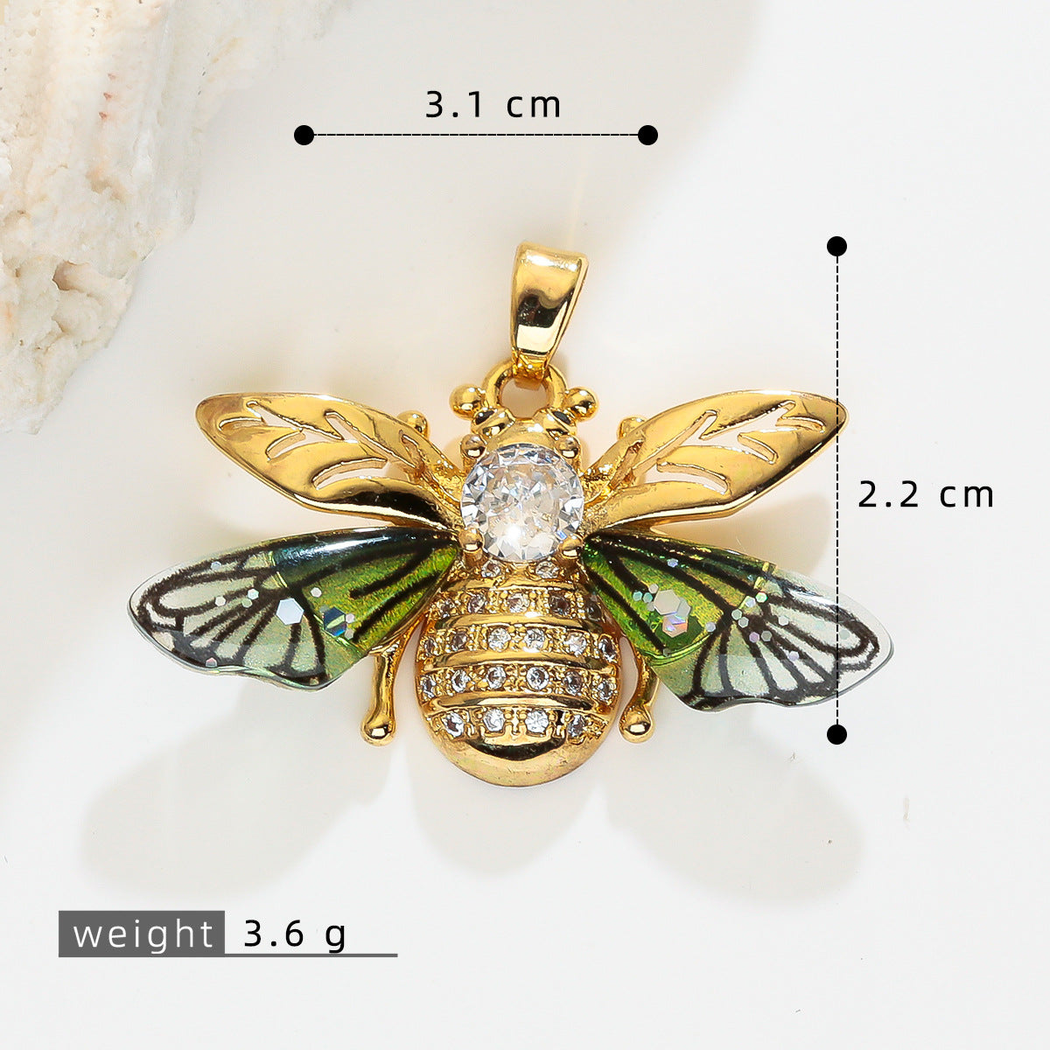 Elvane - Colorful Winged Bee Pendant Only