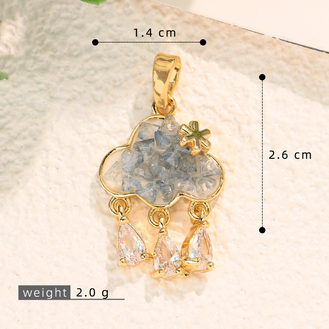 Elvane - Cloud-Shaped Raindrop Pendant Only
