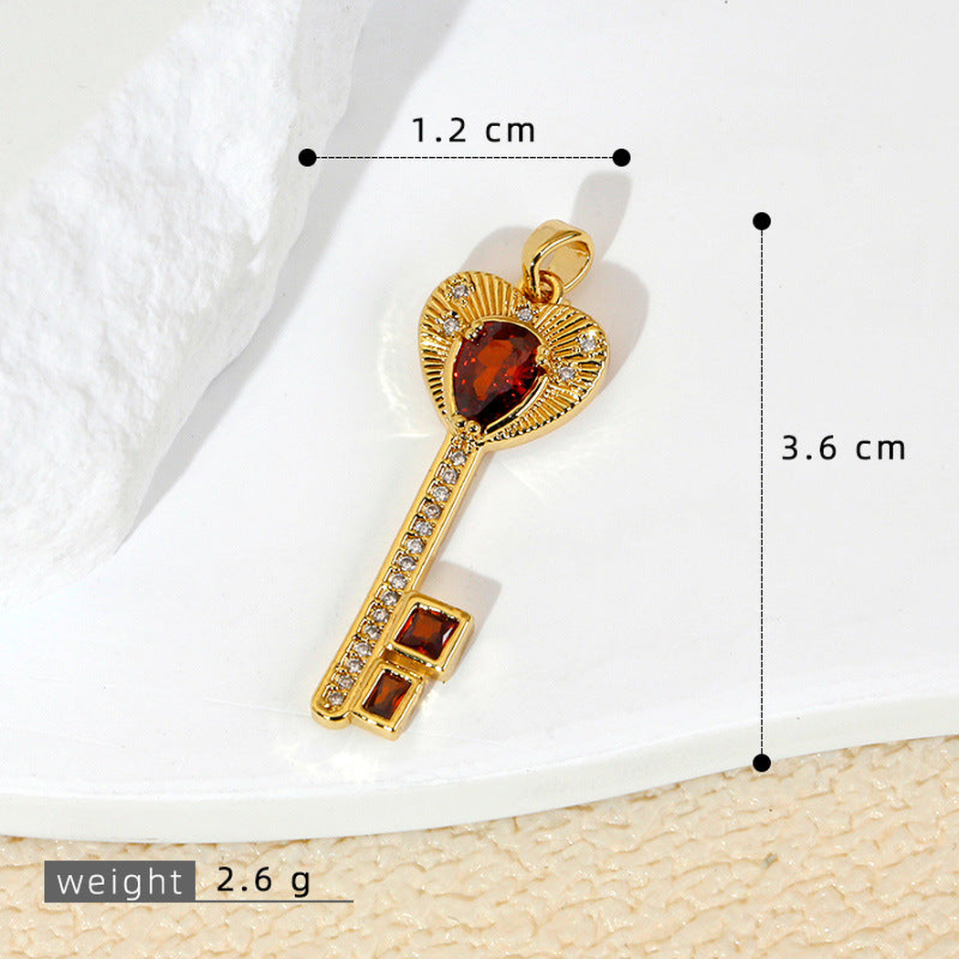 Elvane - Heart-Topped Key-Shaped Pendant Only