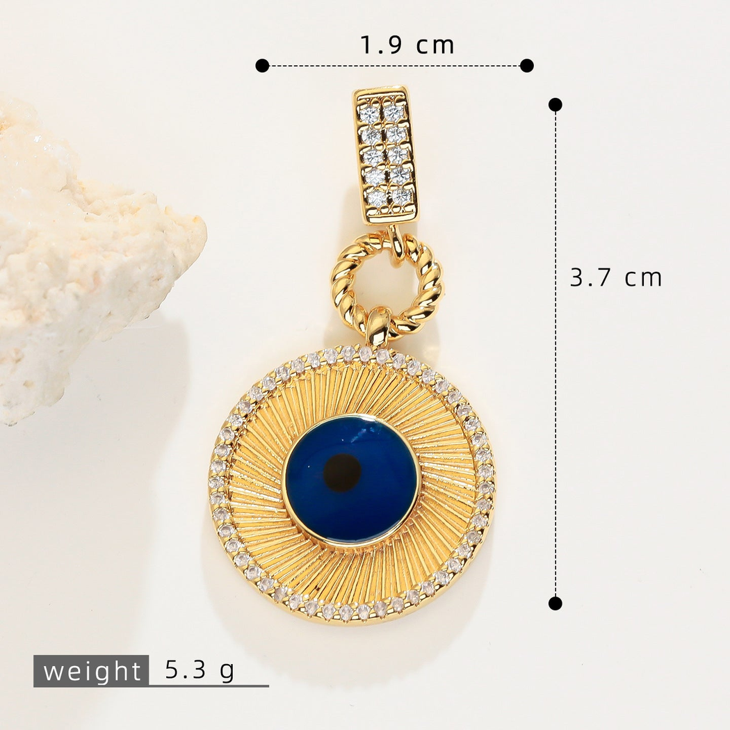 Elvane - Round Evil Eye Pendant Only