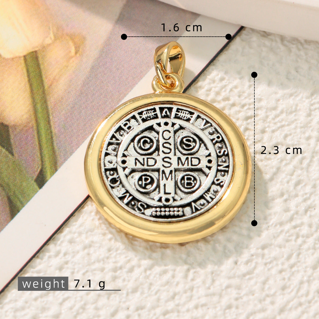 Elvane - Reversible Round Medallion Pendant Only
