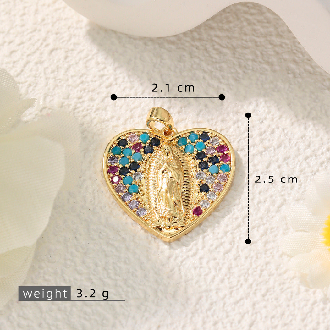 Elvane - Heart-Shaped Madonna Pendant Only