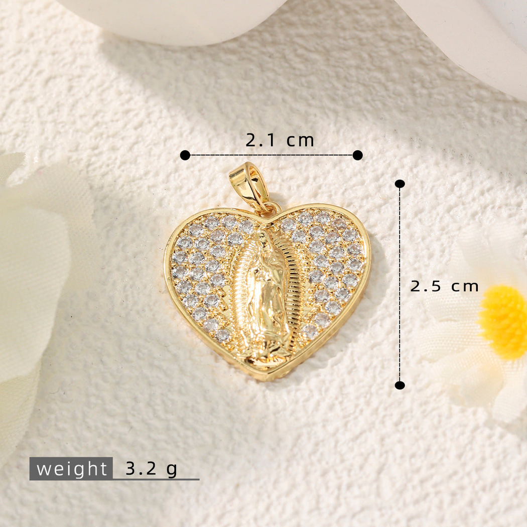 Elvane - Heart-Shaped Madonna Pendant Only