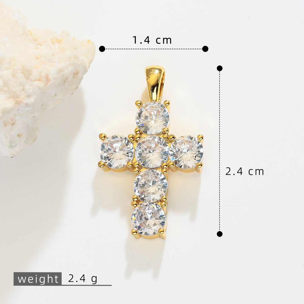 Elvane - Sparkling Cross-Shaped Pendant Only