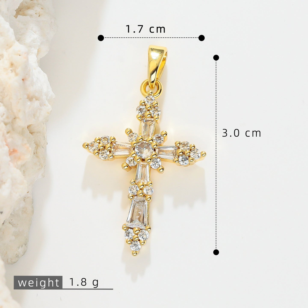 Elvane - Sparkling Cross-Shaped Pendant Only