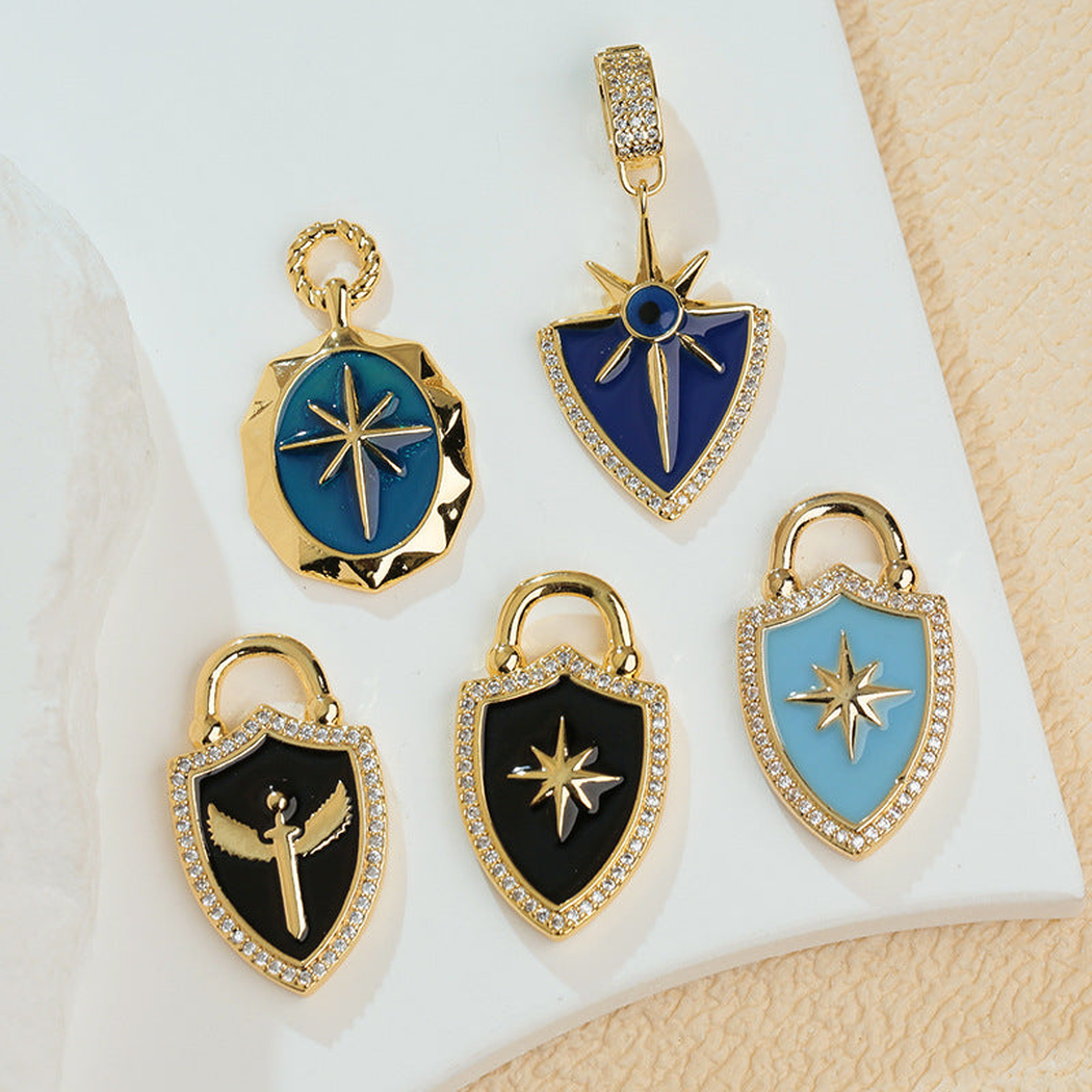 Elvane - Shield-Shaped Star Emblem Pendant Only